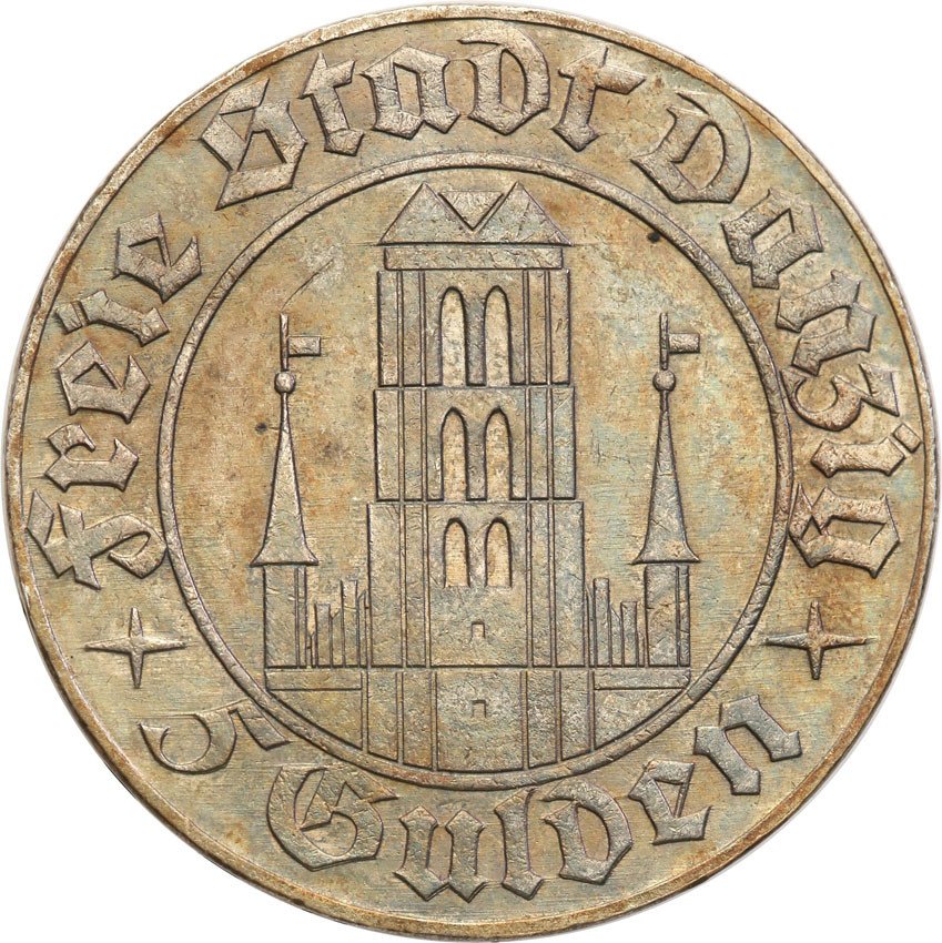 WM Gdańsk/Danzig. 5 Guldenów 1932 Kościół